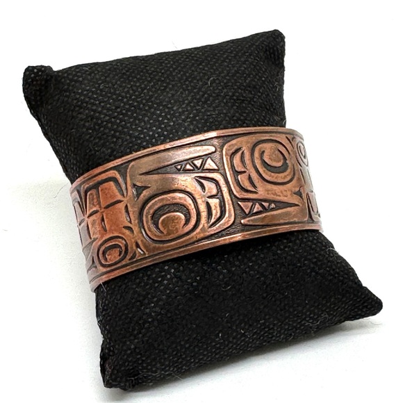 Vintage Bell Trading Post Copper Cuff Bracelet Haida Killer Whale